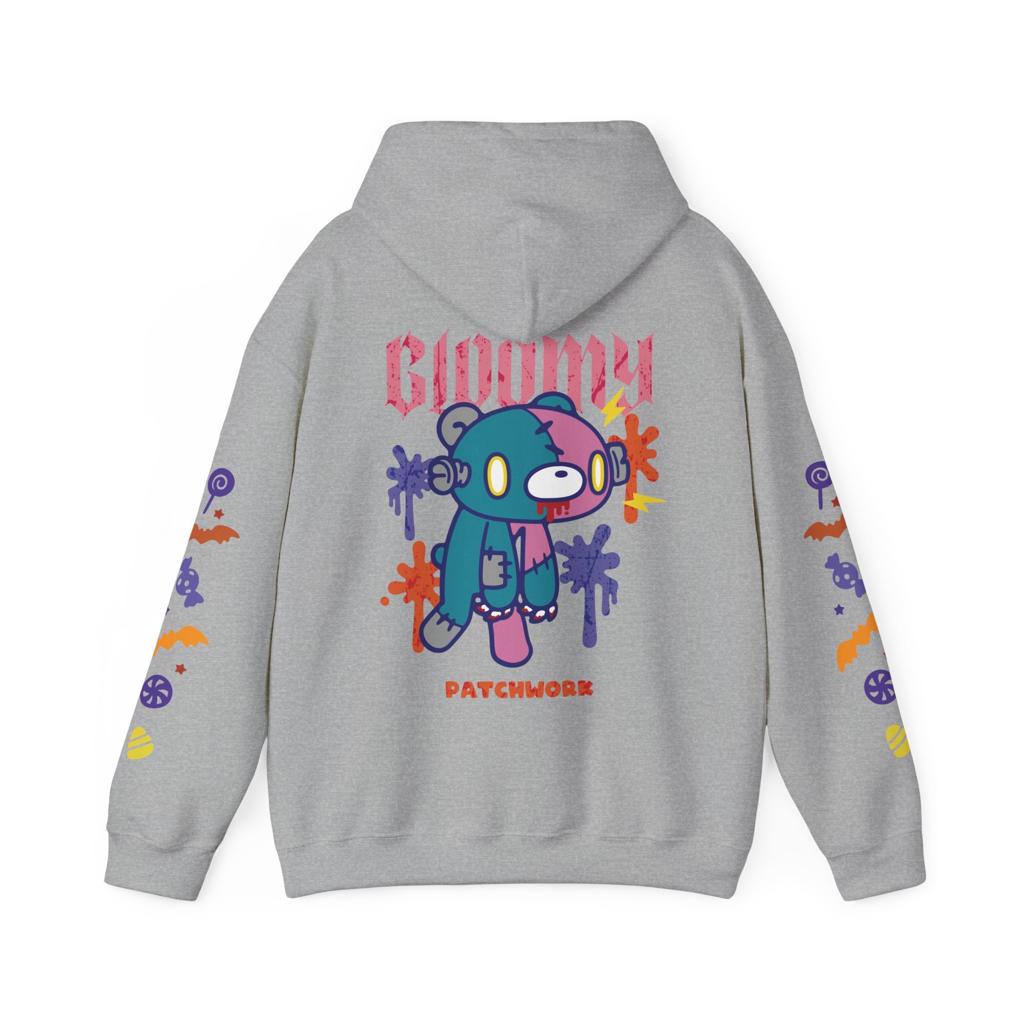 Halloween Patchwork Gloomy Bear Hoodie